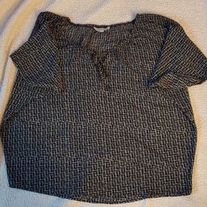 The Loft black and white blouse